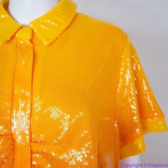NEW Eloquii Ombre Sequin Midi Dress Orange Pink, size 22 - Picture 10 of 16